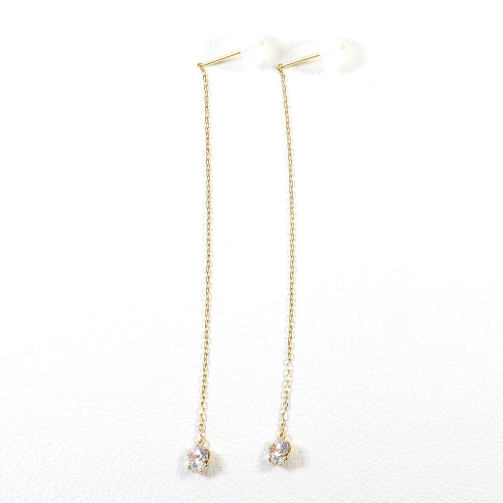 VINTAGE 18k Gold Zircon Earrings